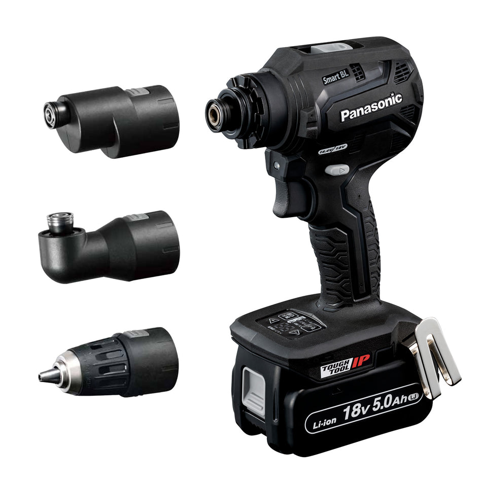 Panasonic EY1DD2 18V Drill Driver, 2 x 5Ah Batteries, Charger, LED Floorlight & Case