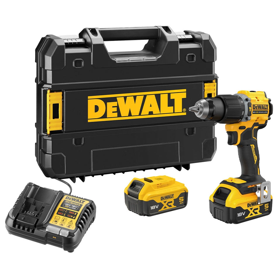 Dewalt DCD799P2T 18V XR Combi Drill, 2 x 5Ah Batteries, Charger & TSAK Case