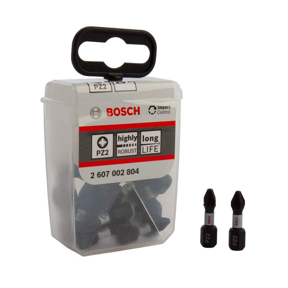 Bosch Impact Control PZ2 25mm Screwdriver Bit Set 25-Piece
