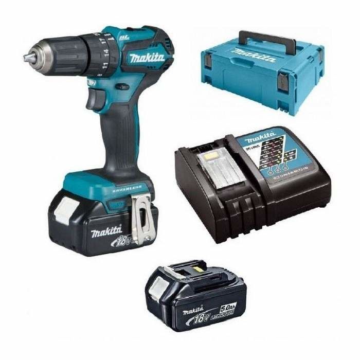 Makita DHP483 18V Combi Drill Comes with 2 x 5Ah Batteries, Charger & Case