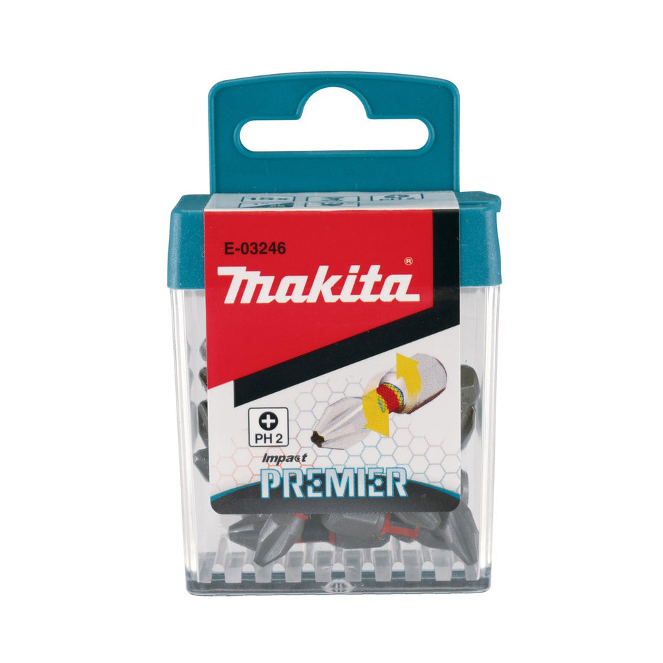 Makita E-03246 PH2 X 25mm Impact Premier Torsion Screw Bit (15 pcs)