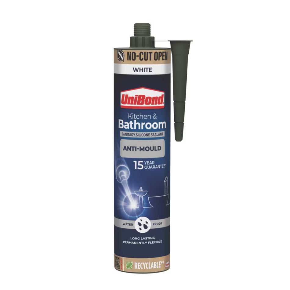 UniBond Anti-Mould Kitchen & Bathroom Sealant White 280ml