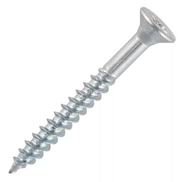 6 x 2" Bright Zinc Countersunk Woodscrew (Box of 200)