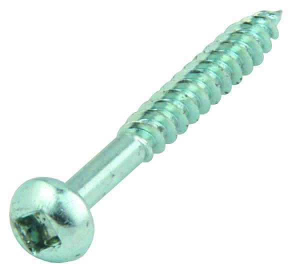 Bright Zinc Roundhead Square Recess Screw 6 x 1 1/2 inch (Box of 200)