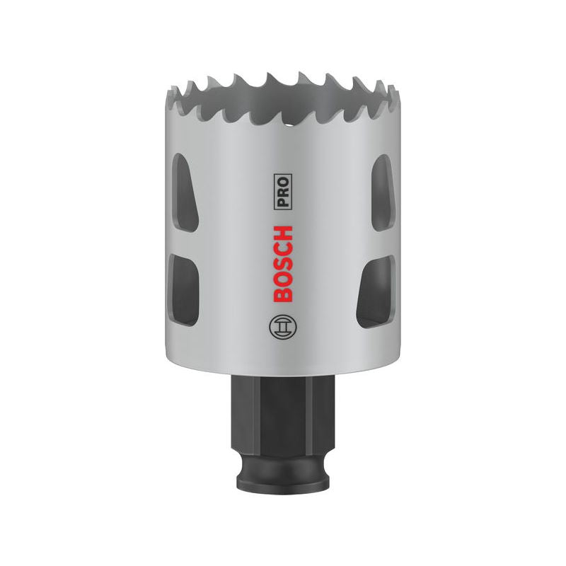 Bosch hole saw bit on a white background