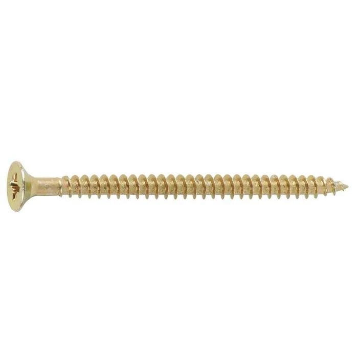 3.5mm Diameter Chipboard Screws Pozi Yellow Passivated (Box 200)