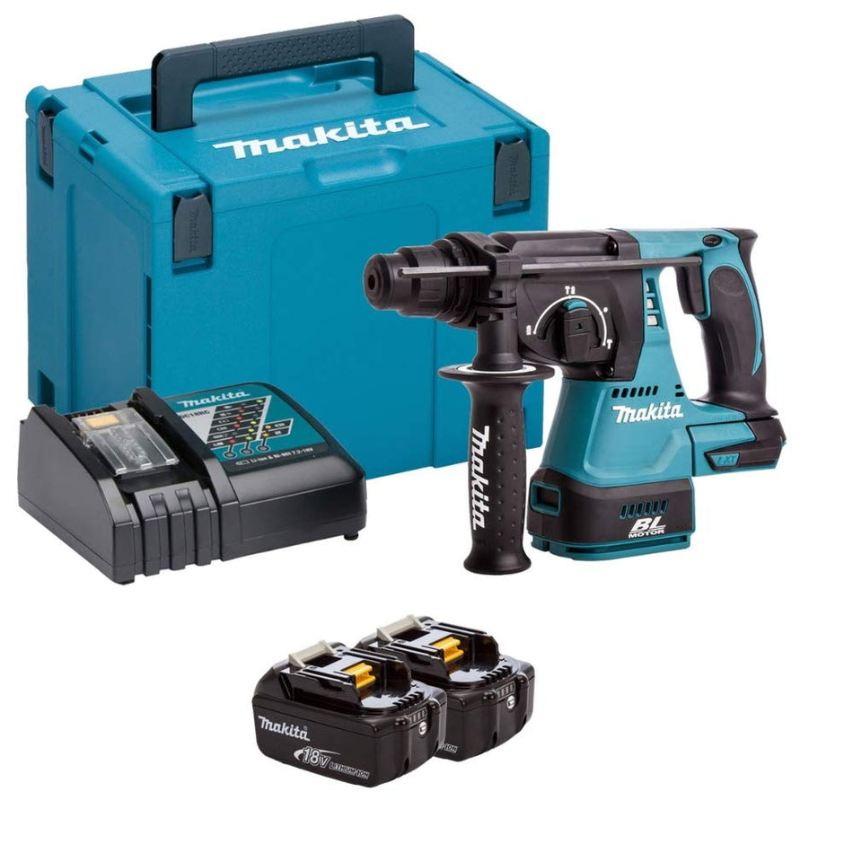 Makita 18V DHR242RTJ 18V LXT SDS Hammer Drill, 2 x 5Ah Batteries, Charger & Case