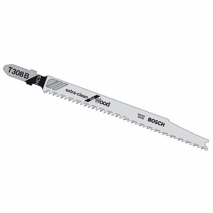 Bosch T308B Jigsaw Blades Extra Clean for Hardwood  (Pack of 5)