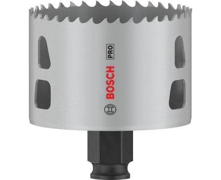 Bosch hole saw bit on a white background