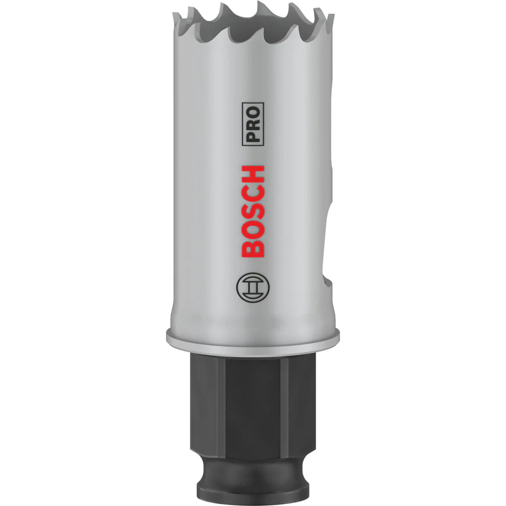 Bosch hole saw bit on a white background
