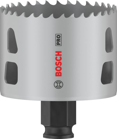 Bosch hole saw bit on a white background