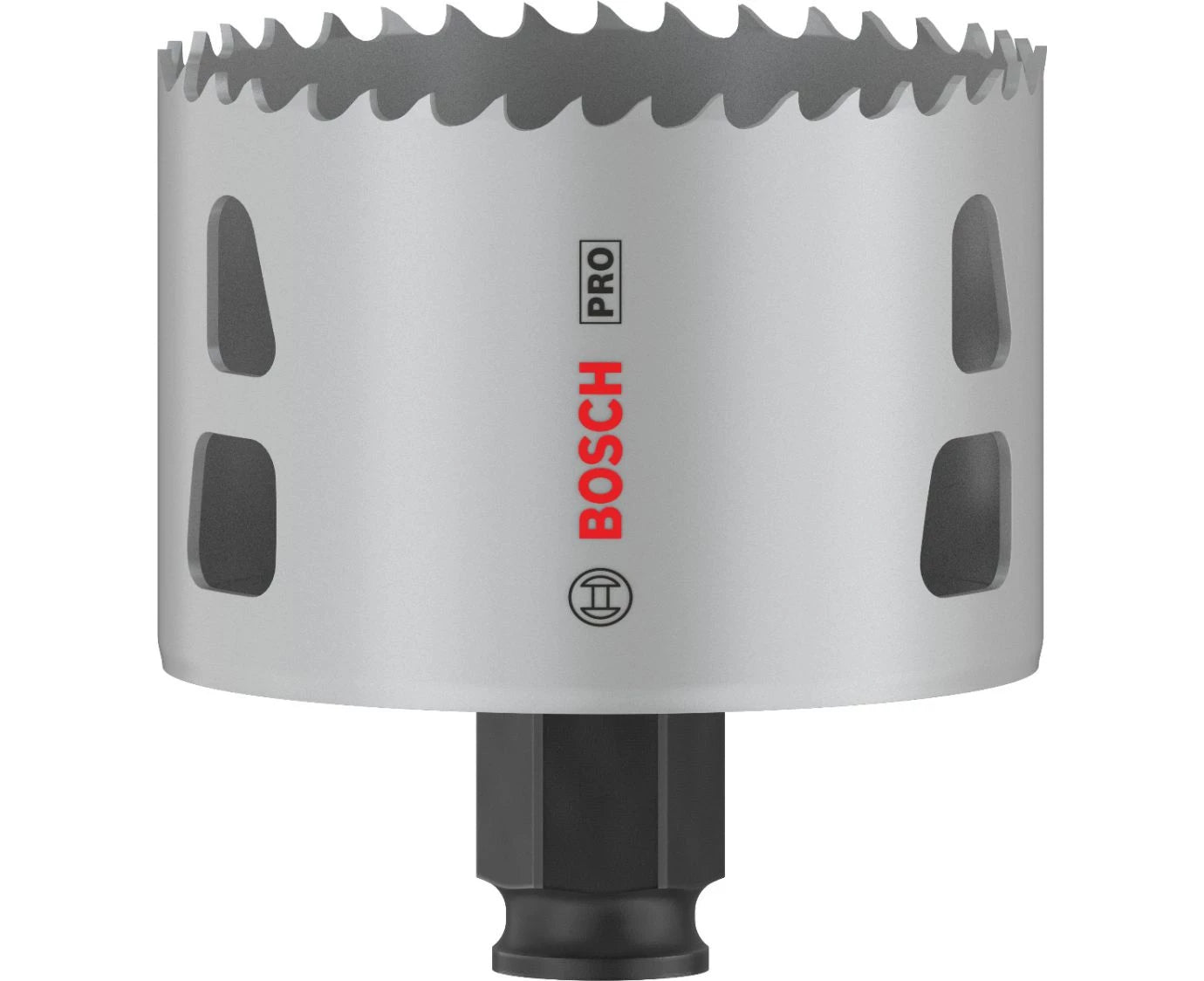 Bosch hole saw bit on a white background