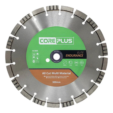 Diamond cutting wheel with Core Plus branding.