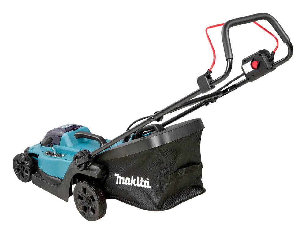 Makita lawn mower on a white background