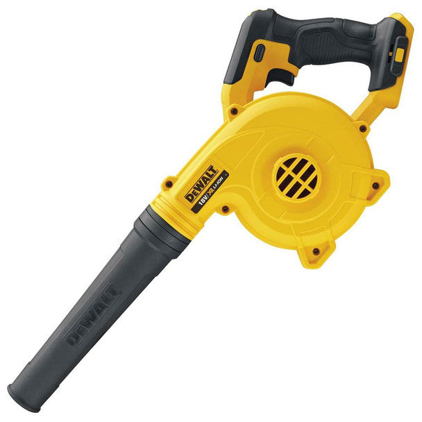 Yellow and black Dewalt leaf blower on a white background