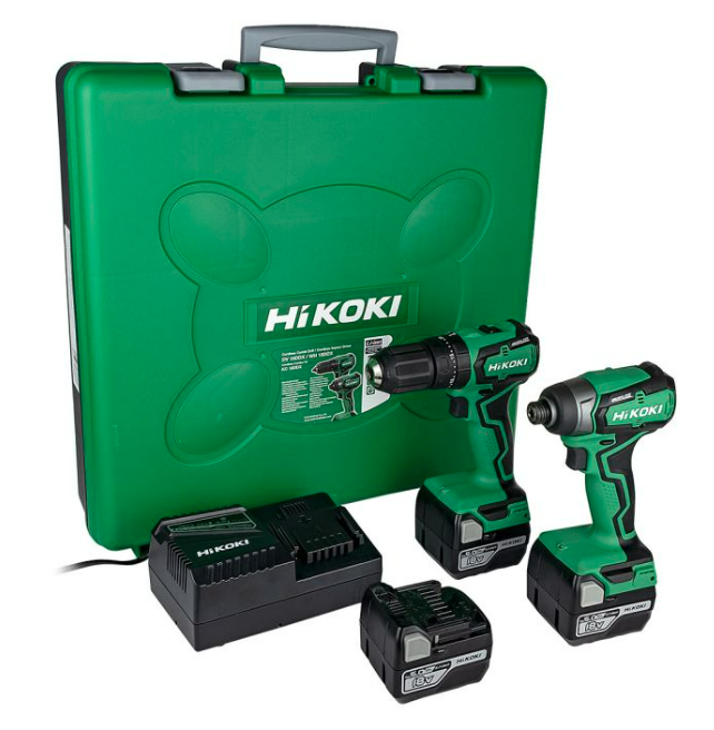 Hikoki 18V Twin Pack 3 x Compact 5Ah Batteries, Charger & Carry Case