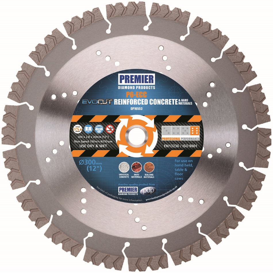 Premier P6-ECC Reinforced Concrete Diamond Blade 350mm x 20mm