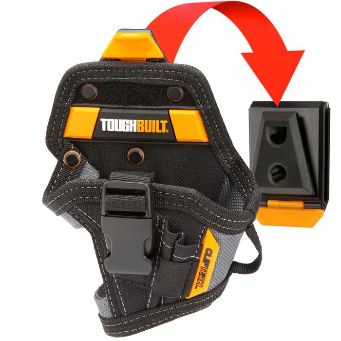 ToughBuilt tool belt with quick-release clip on a white background