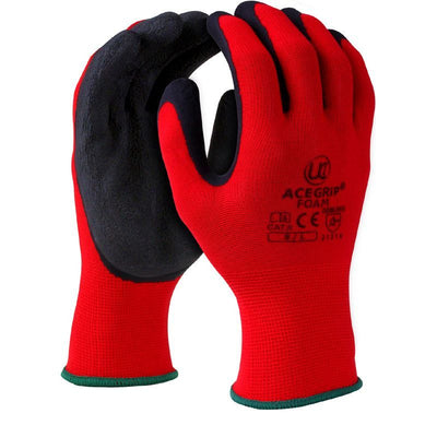 AceGrip Heavy Duty Rubber Builders Gloves Size 10