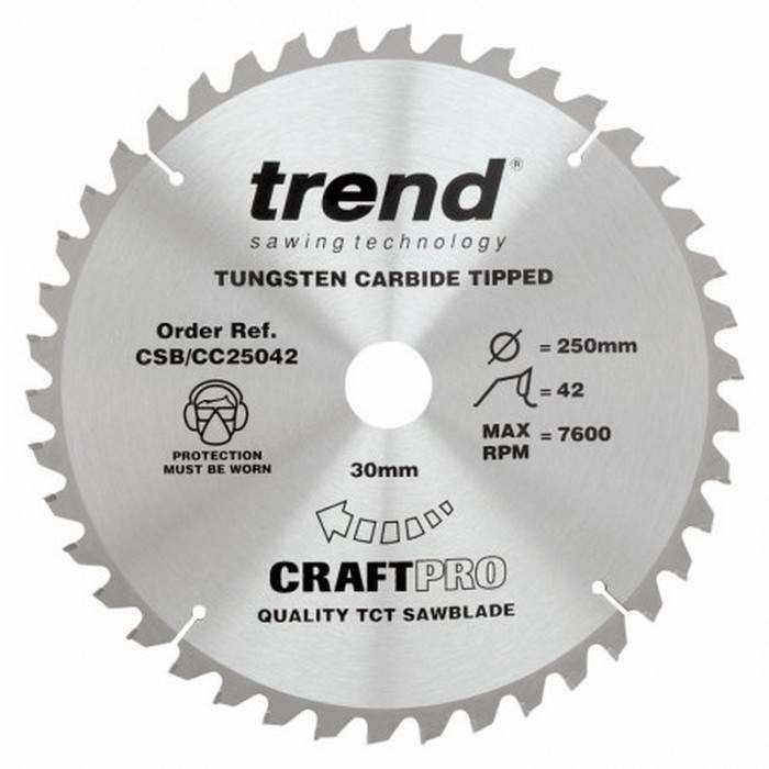 Craft saw blade crosscut 260mm x 42 teeth x 30mm