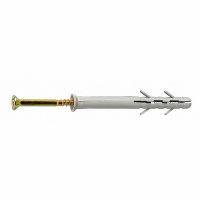 A boxed set of Tornado brand frame fixings, consisting of nails and plugs, designed for fixing frames to masonry.
