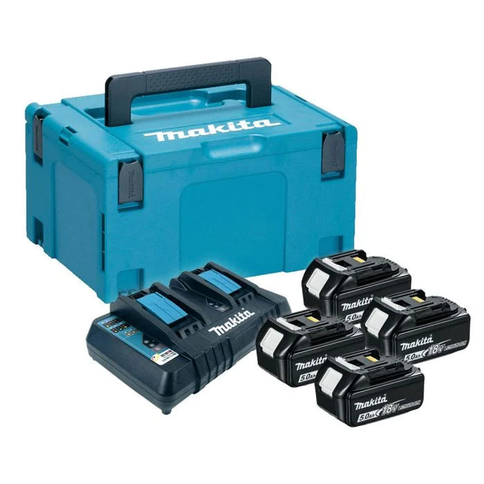 Makita 197627-6 18V 4 x 5Ah Batteries, Charger & Case Power Pack