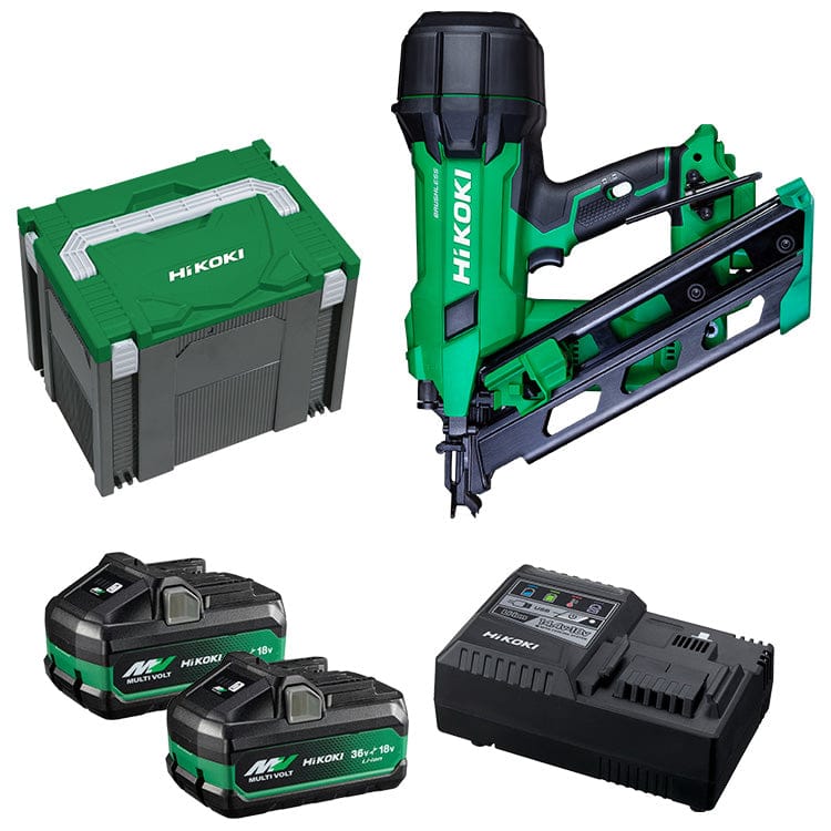 Hikoki 18V Framing Nail Gun NR1890DCA C/W 2 x 5Ah Batteries, Charger & Case