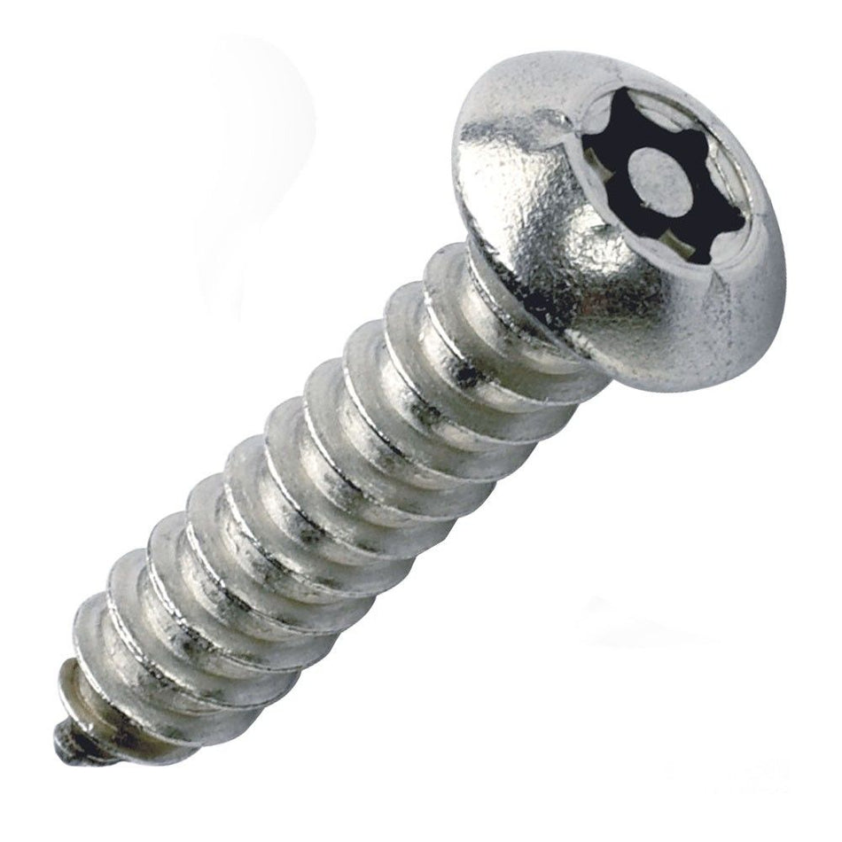 8 x 1/2" Button Head A2 Stainless Steel 6-Lobe Pin Self-Tapping Screw (Box of 100)