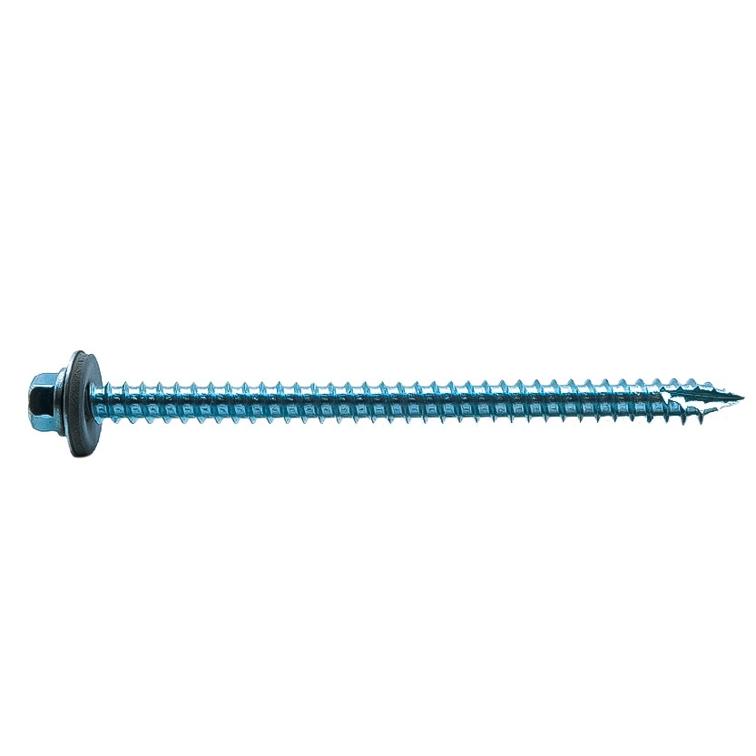 100mm Timber Fix Hex Head 16mm Washer Gash Point Screw (Box 100)